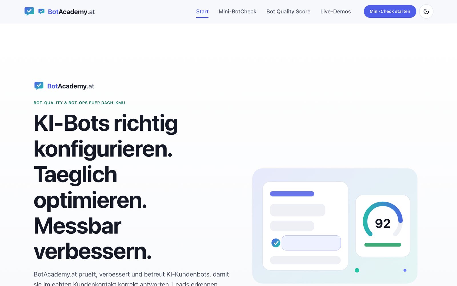 BotAcademy.at — Bildschirmansicht